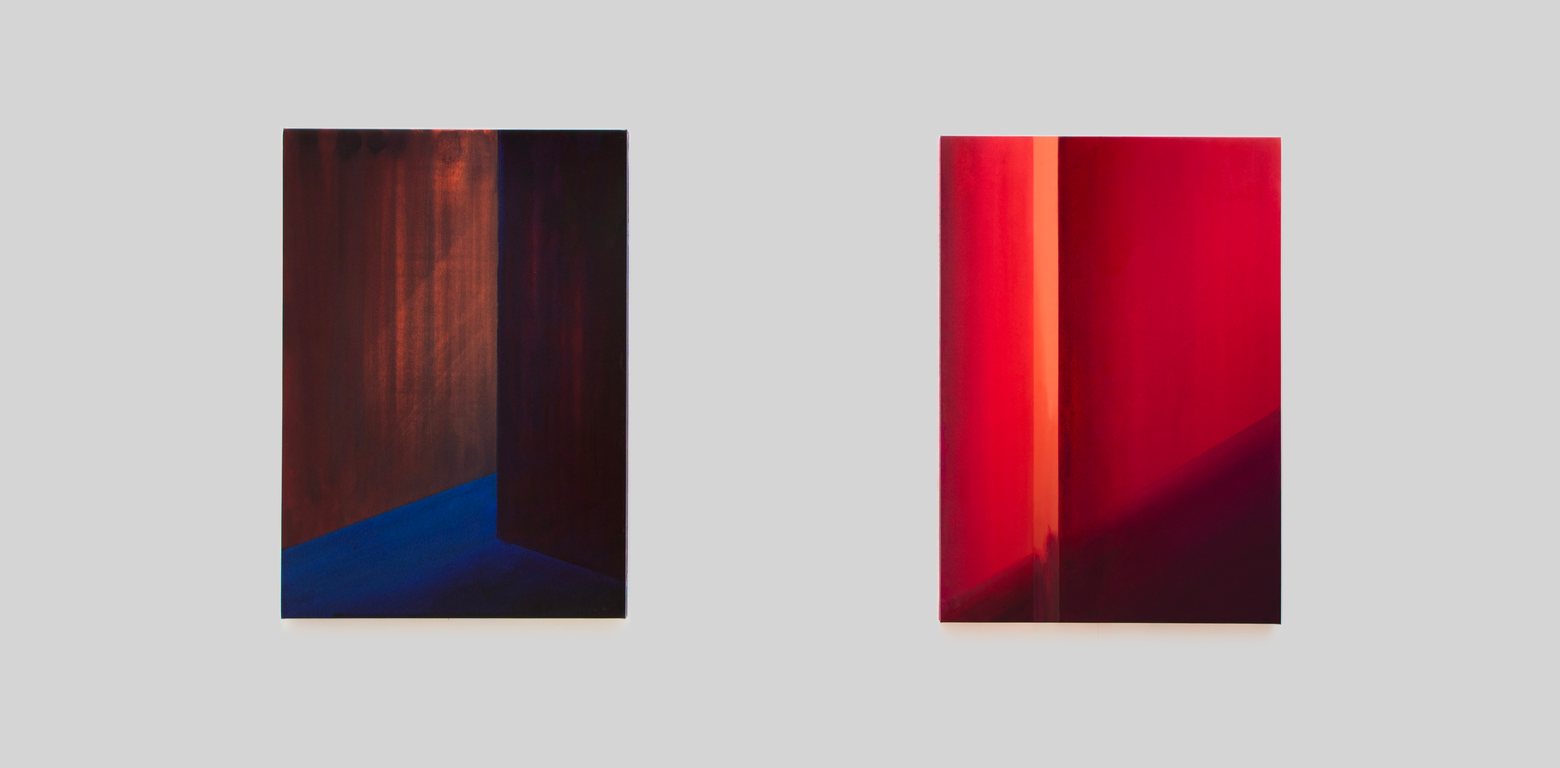interior 3 · interior 4, 2023, ink on paper, 70 x 100 cm